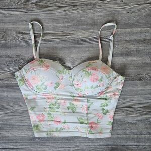 Floral Bustier Crop Top